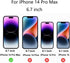 2 Pack Anti-Spy Tempered Glass Screen Protector for iPhone 14 Pro Max - 6.7" Anti-Blue Privacy Film, Gradient Colorful