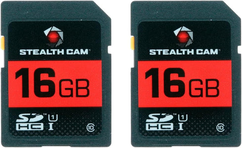 STEALTH CAM SD Card, High-Speed Data Transferring Storage for Game Trail Hunting, 16GB SD Card (2 Pack)