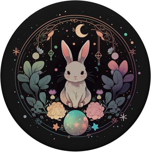 Moon Phases Crystal Witchy Cute Rabbit Kawaii Pastel Goth PopSockets Standard PopGrip