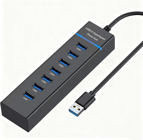 Siawclub Upgraded USB3.0 Hub, 7-Port USB Extender Splitter, Multi Device Docking Station Compatible