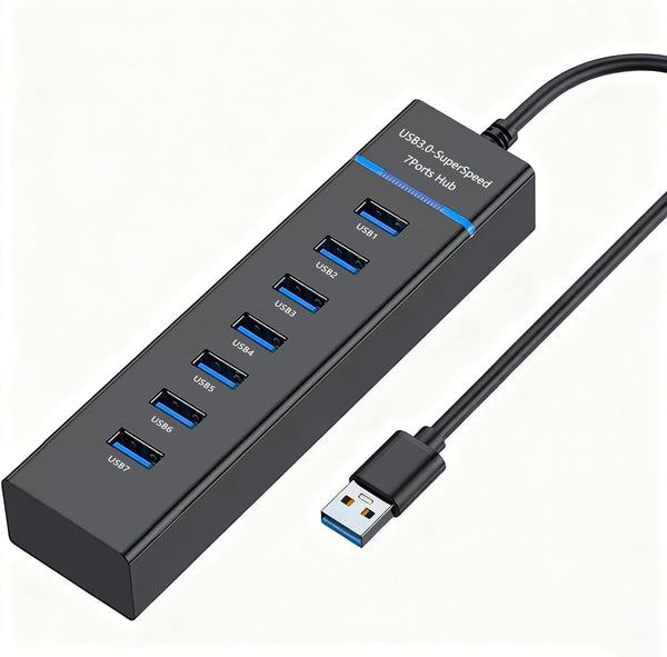 Siawclub Upgraded USB3.0 Hub, 7-Port USB Extender Splitter, Multi Device Docking Station Compatible