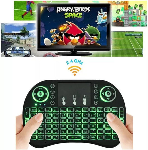 Dreamlink 3 Colour Backlit Mini Wireless Keyboard and Mouse, 2.4GHz Wireless Touchpad Rechargeable Combos for PC, Pad,