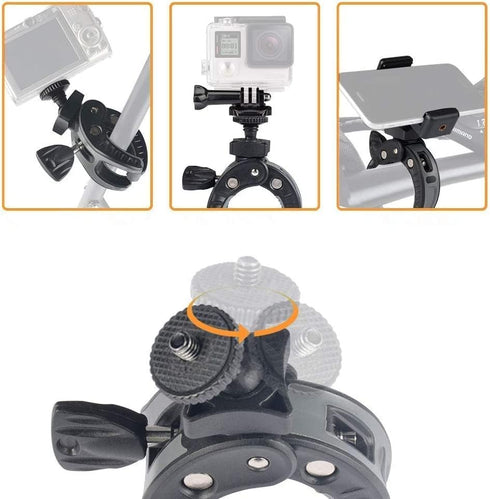 UTEBIT Bike Camera Mount with 1/4" Screw, Bicycle Camera Clamp for Bike, Motorcycle, Gopro, Electric Vehicles