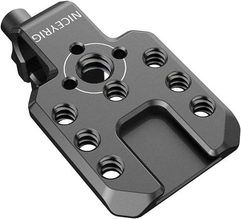 NICEYRIG 15mm Single Rod Clamp with Cold Shoe Extension Plate for Wireless Transmitter/Reciever, Monitor, Mic, EVF Mount - 457
