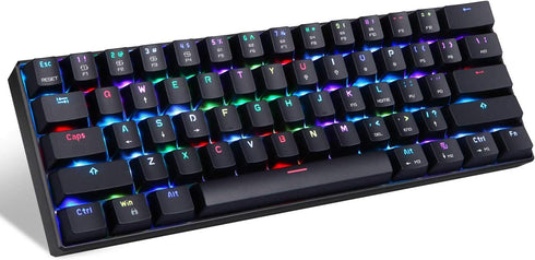 MOTOSPEED 60% Mechanical Keyboard - 61 Keys RGB LED Backlit Type-C USB Wired Office/Gaming Keyboard