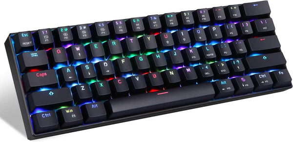 MOTOSPEED 60% Mechanical Keyboard - 61 Keys RGB LED Backlit Type-C USB Wired Office/Gaming Keyboard