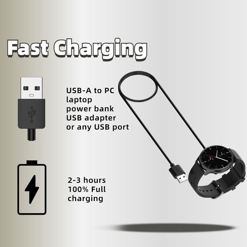Charger for Amazfit Active A2211/T-Rex pro A2011/Pop pro - Compatible USB A Charging Cable Dock Cord 3.3ft/1M