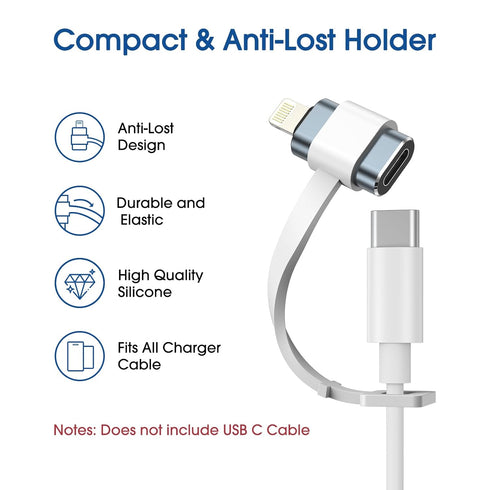 TechMatte USB C to Lightning Adapter, 2 Pack 27W PD Fast Charging Compatible with iPhone/iPad/AirPods, Not for