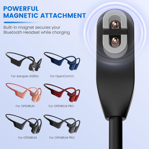 Compatible Shokz Charging Cable, Charger Cord for Aftershokz Aeropex AS800, Shokz OpenRun Pro, OpenRun, OpenRun Mini,
