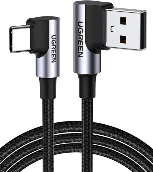 UGREEN 90 Degree USB to USB C Cable, 1.6FT Fast Charging for iPhone 15, Samsung Galaxy S10, Pixel 7, LG G8, Switch.