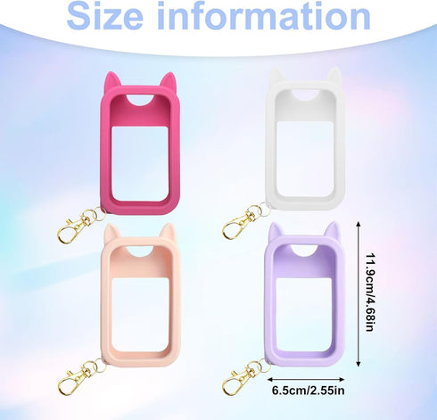 shuielai 4PCS 45ml, Backpack Silicone Hand Sanitizer Spray Cases Compatible with Touchland Protective Anti-Slip Cover