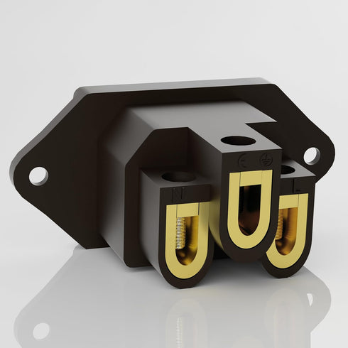 Monosaudio Gold Plated AC Power Socket, 250V 10A IEC 320 C14 Panel Mount Plug Adapter, Black