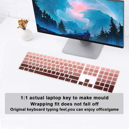 Ultra Thin Silicone Full Size Wireless Bluetooth Numeric Keyboard Cover for iMac Magic Keyboard with Numeric Keypad
