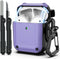 RFUNGUANGO Military Grade Anti-Fall AirPods Case Cover, Soft TPU Shock-Absorbing with Keychain and Cleaning Kit - Purple