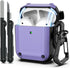 RFUNGUANGO Military Grade Anti-Fall AirPods Case Cover, Soft TPU Shock-Absorbing with Keychain and Cleaning Kit - Purple
