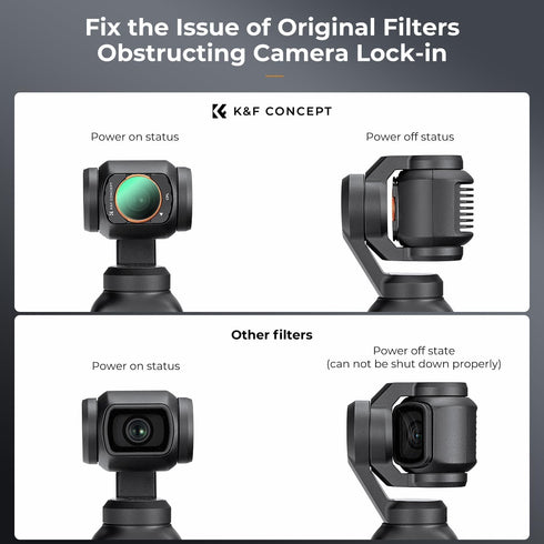 K&F Concept Magnetic ND CPL Filters Set for DJI Osmo Pocket 3 Creator Combo, 3 Pack (CPL+ND4+ND8)