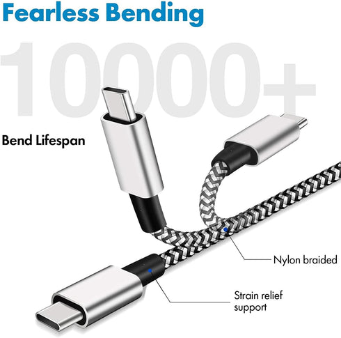 Deegotech Type C Charger, 10 ft Fast Charging USB C Cable, Nylon Braided, Fit for Galaxy S10 S9 S8 Plus, Note9