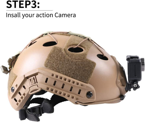 Aluminum NVG Helmet Mount for GoPro Hero 12 Black, Hero 11/10/9/8/7 and Most Action Cameras