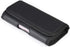 Nakedcellphone Case for Galaxy Z Fold 5 Phone - Black Vegan Leather Horizontal Pouch with Metal Belt Clip, Magnetic