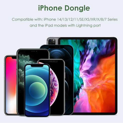 Microphone & 3.5mm Headphone Adapter for iPhone, Lightning to Audio & MIC Adapter for Live-Streaming with Charging Port