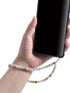 Semi-Precious Gem Stones Beaded Phone Charm, Handmade Natural Gemstone Lanyard Wrist Strap