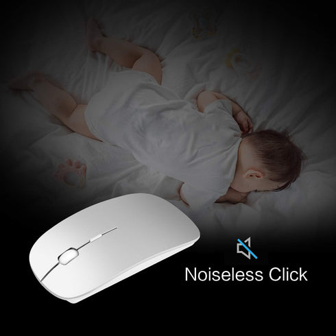 Wireless Keyboard and Mouse, Full Size USB Portable Plug and Play, Low Profile Quiet Compact for Mac PC Laptop Tablet
