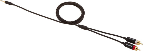 Amazon Basics 3.5 Aux to 2 x RCA Adapters, 4 Feet/1.2 m Audio Cable for Amplifiers, Active Speakers, Black