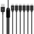 Poyiccot 6 in 1 Micro USB Splitter Cable, USB 2.0 Type A Male to 6 Micro USB Male Adapter for Cell Phones, 1.5ft