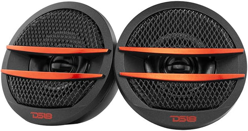 DS18 TX1R 1.38-inch Tweeter Set of 2 (Black/Red) - 200 Watts Max with Mounting Kit