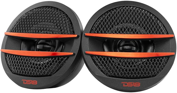 DS18 TX1R 1.38-inch Tweeter Set of 2 (Black/Red) - 200 Watts Max with Mounting Kit