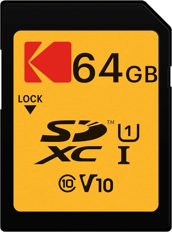 KODAK Premium 64GB Memory Card, 85MBs Read Speed for Full HD Video & High-Resolution Pictures, SDHC/SDXC