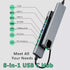 HRIOEKAX 8 1 4K RJ45 100W USB3.0 USB C Hub Multiport Adapter with Ethernet, Laptop Docking Station in Hub with HDMI PD