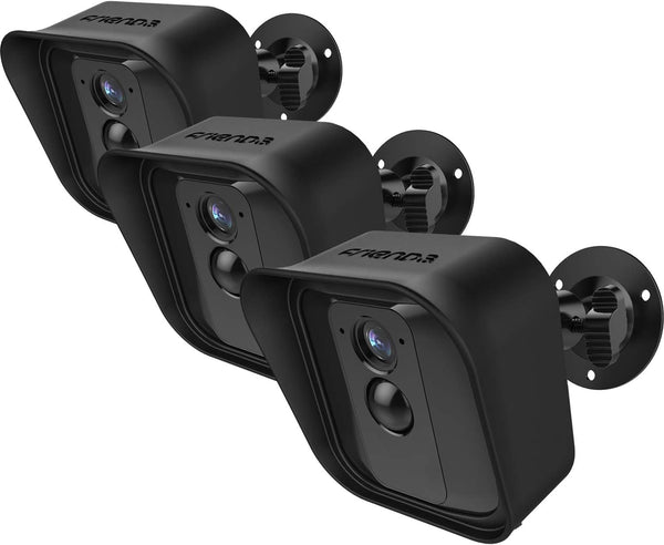 Frienda 360 Degree Adjustable Wall Mount Bracket and Silicone Protective Skin for Blink XT Security Camera (3, Black)