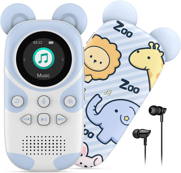 RUIZU 64GB Bluetooth MP3 Player for Kids, Cartoon Zoo Music Player with Speaker, FM Radio, Voice Recording, Expandable