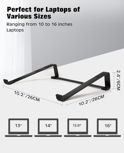 Thibault Aluminum Laptop Stand for Desk - Ergonomic Cooling Design for MacBook Air Pro, Easy Assembly