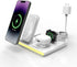 Jabees Bedside Charging Dock: 4-in-1 Wireless Charger + Night Light for iPhone, Samsung,