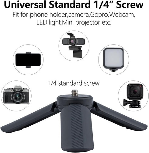 Generic 16/15/14 Mini Tripod with Phone Holder & Dual Cold Shoe Mount - Universal Smartphone Stand for iPhone Pro Max