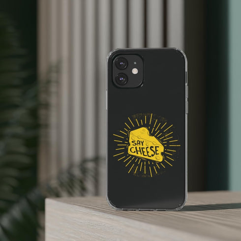 DistinctInk 11 (6.1" Clear Case for Apple iPhone Screen) - Say Cheese