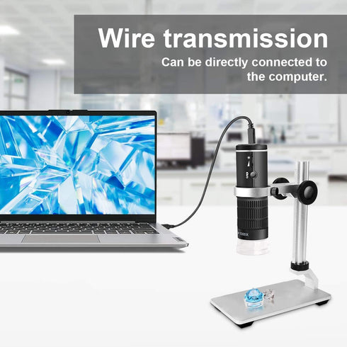 WiFi Digital Microscope for iPhone Android Phone Mac Windows, HD 1080P/720P Video Record, 50-1000X Magnification