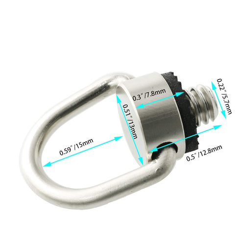 Stainless Steel D Ring Screw Holder, 1/4''-20 Thread Quick Release Wrist Strap for Tripod DSLR Cameras