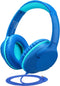 POWMEE P20 Kids Headphones for School, 94dB Volume Limited, 3.5mm Jack Wired Over-Ear for Fire Tablets/Travel/PC - Blue