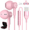 Wired USB Headphone for PC Laptop, 7.5ft Magnetic Earbuds with Microphone Control, Lightweight Noise Isolate