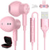 Wired USB Headphone for PC Laptop, 7.5ft Magnetic Earbuds with Microphone Control, Lightweight Noise Isolate