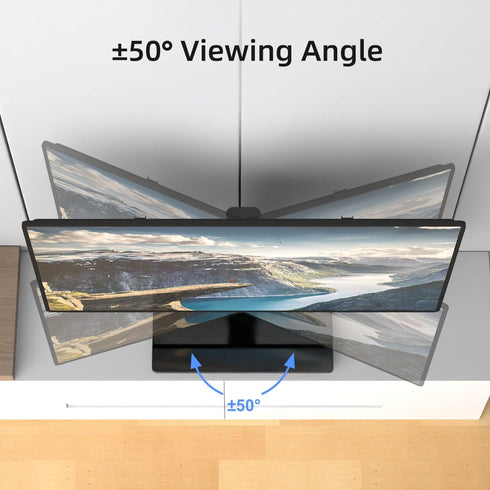 suptek Universal Swivel Table Top TV Stand for 26-55 inch LED OLED Flat Curved Screens, Height Adjustable with Glass