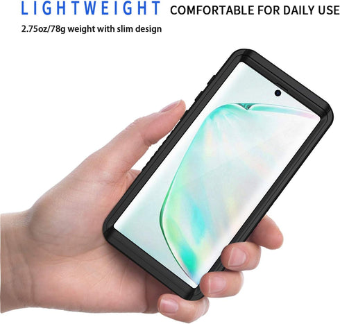 Lanhiem Galaxy Note 10 Case, Built-in Screen Protector, IP68 Waterproof, Shockproof Protective Cover
