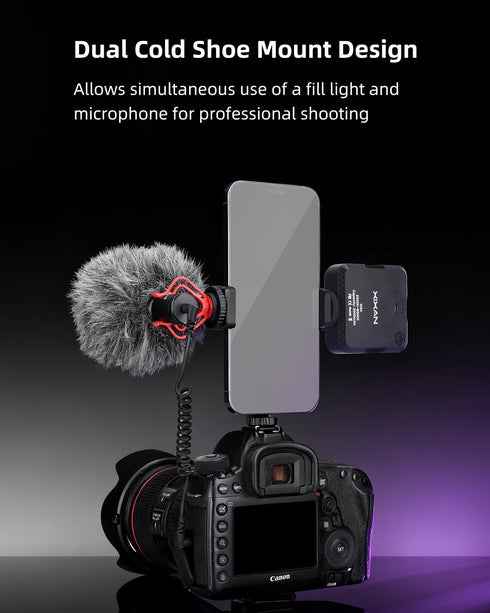 Xixan Metal Phone Tripod Mount Adapter, Smartphone Holder Clamp Support Stand with Cold Shoe, Compatible with iPhone