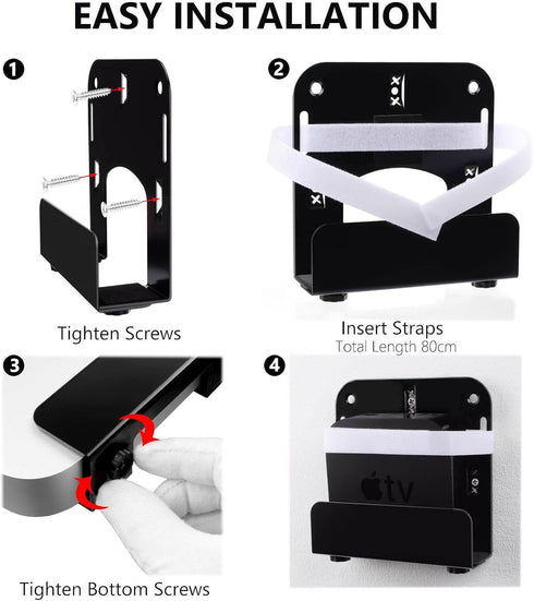 Gmailmall Cable Box Mount Modem Adjustable Wall Mount for Most Narrow Media Players Compatible with Roku, Router, Fire