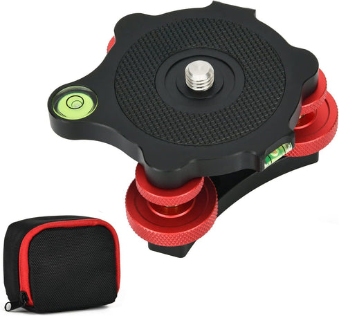 Ytvariw Camera Photography Tripod Leveler Tri-Wheel Leveling Base,Aluminum Alloy Bubble Level and 3/8