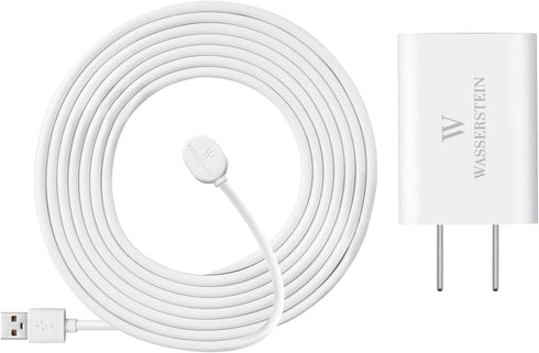 Weatherproof 6ft/1.8m Charging Cable with Quick Charge Adapter for Arlo Ultra/Pro 3/4/5s (White) - Not for Essential