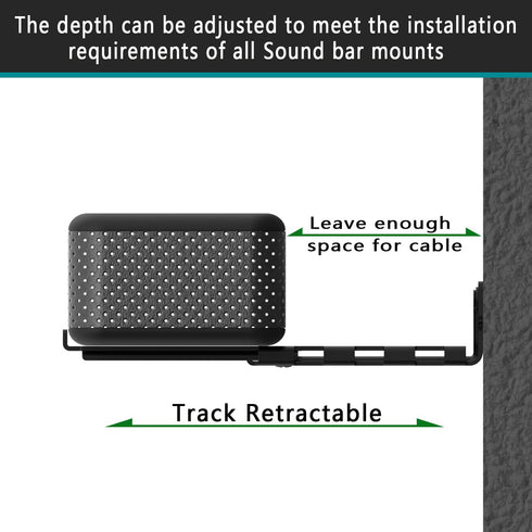 Soundbar Mount for All Soundbars Including Samsung, Sony, Vizio, LG, Depth Adjustable Under TV Bracket